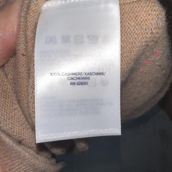 Land's End Plus Size Sweater Women's 1X 100% CASHMERE Brown V-Neck Speckled NWT! - Picture 10 of 14